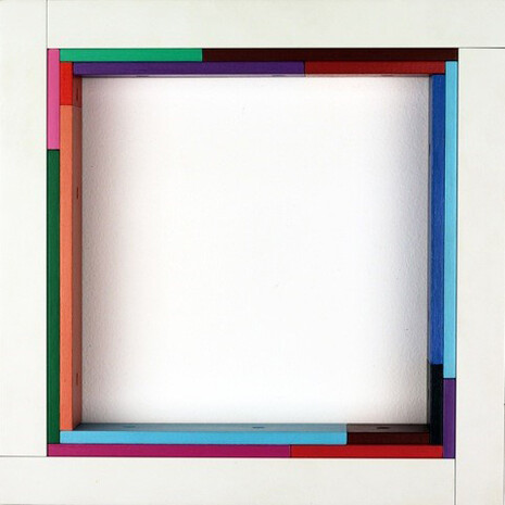 Marc Vaux, SQ 0/3, 1992, Cellulose on aluminum and acrylic on MDF, 10 1/2 x 10 1/2 inches

