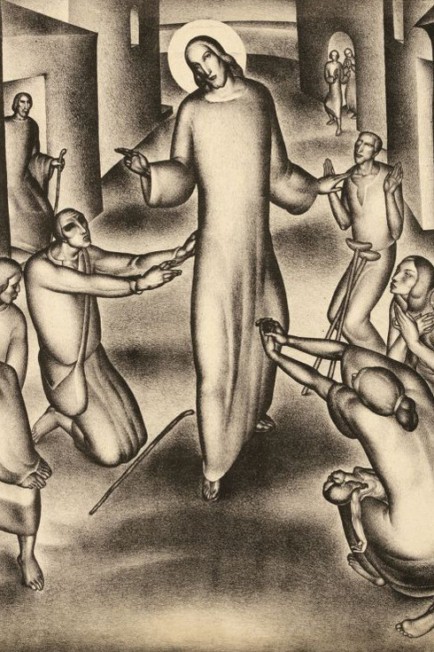 Tone Kralj, Christ benefactor (Christ Healing the sick) (detail), 1930. Courtesy of National Gallery of Slovenia