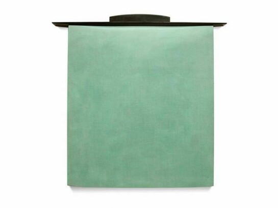 Robert Yasuda, Threshold, 2013, acrylic on fabric on wood, 43 x 44 inches