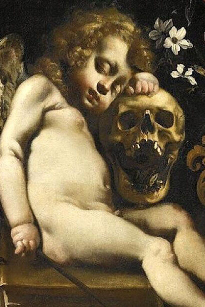 Luigi Miradori detto Il Genovesino, Cupido dormiente (Vanitas) 