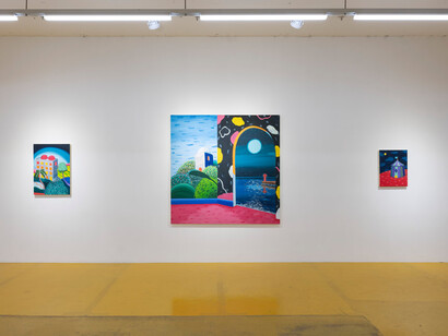 Fares Thabet, A sky on your pillow, exhibition view. Courtesy of Gallery Exit 