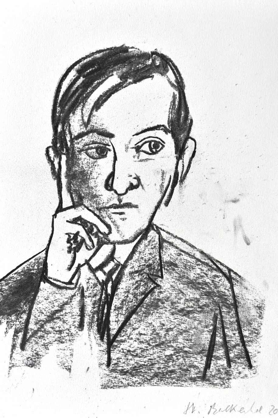 Stephan Balkenhol, Sans titre, 2012, Fusain sur papier, 32 x 24 cm © Nosbaum Reding