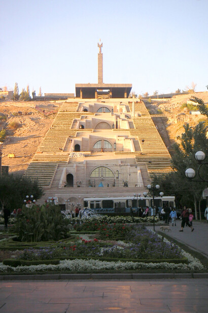 Soviet giant staircase overlooking the city (1971)