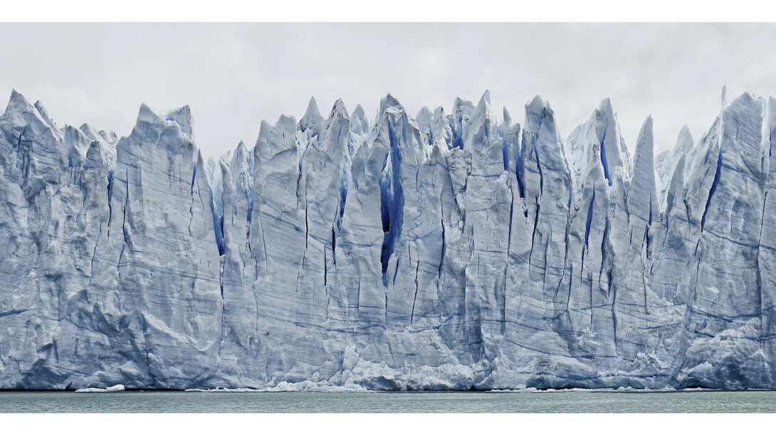 Frank Thiel, Perito Moreno #16, 2012-2013, framed chromogenic print face mounted to Plexiglas, framed: 64 5/8 x 119 1/2 x 2 3/8 inches (164.2 x 303.7 x 6 cm) © Frank Thiel / VG Bild-Kunst, Bonn. Courtesy: Sean Kelly, New York