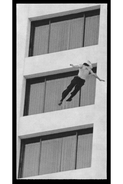 Sarah Charlesworth. Unidentified Man, Ontani Hotel, Los Angeles, 1980, printed 2012, No. 14 of 14 from the series Stills. The Art Institute of Chicago, promised gift of Liz and Eric Lefkofsky. © Estate of Sarah Charlesworth. Courtesy the Estate of Sarah Charlesworth and Maccarone.