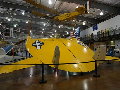 A Vought V-173 "Flying Pancake" on display at the Frontiers of Flight Museum at Dallas Love Field in Dallas, Texas, United States