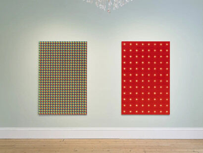 Peter Schuyff, A great sufficiency, veduta della mostra. Cortesia di Galleria Massimo De Carlo