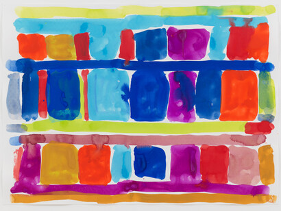 Stanley Whitney, Untitled, 2019. Gouache on paper, 22 x 30 inches (55.9 x 76.2 cm). © Stanley Whitney. Photo: Rob McKeever. Courtesy Gagosian