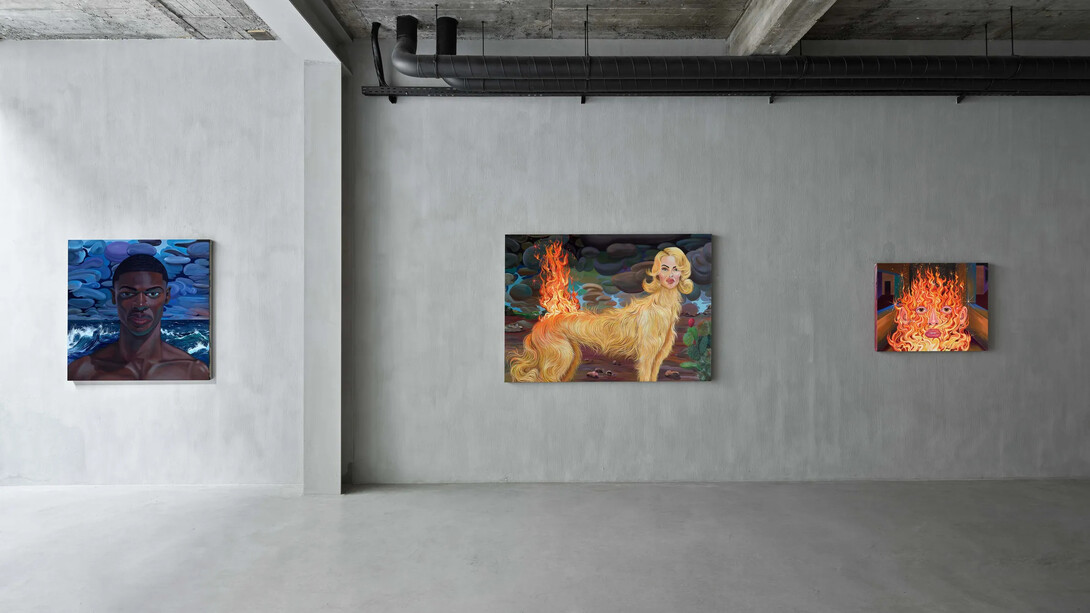 Dalton Gata, Fire wets. Water burns, exhibition view. Courtesy of Newchild Gallery