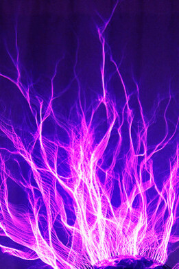 Each spark from the Tesla coil creates a mesmerising sound, reminiscent of nature's own thunder, as electricity vibrates through the air