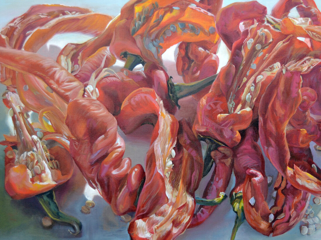 Andrea Kantrowitz, Oreithya, 2014, oil on canvas, 36 x 60 inches