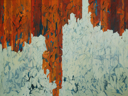 Mike Smalley, Untitled #15-23, Oil and Graphite on Linen, 36” x 48”, Courtesy of Agora Gallery