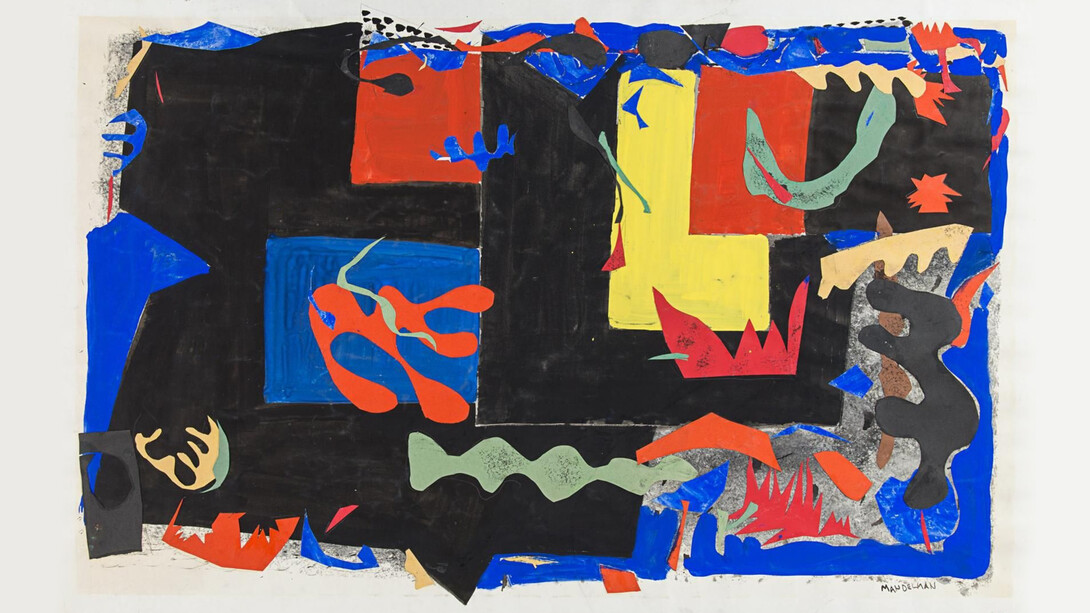 Beatrice Mandelman (1912-1998), Untitled, c.1960s, acrylic and collage on paper, 24.9x38 inches. Courtesy of Rosenberg & Co., NYC