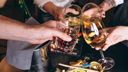A group of friends having a toast