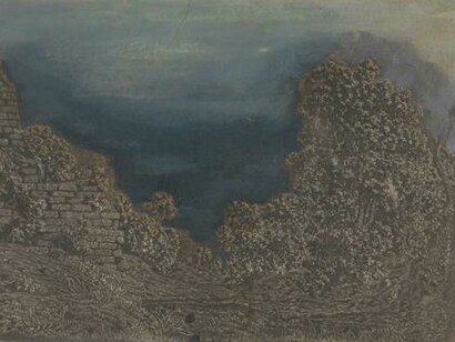 Hercules Segers, Dutch, ca. 1590–ca. 1638, The Tomb of the Horatii and Curiatii, Ca. 1628-29
Print Line etching printed with tone and highlights, colored with brush; unique impression, Sheet: 5 1/16 × 7 11/16 in. (12.8 × 19.5 cm). Rijksmuseum, Amsterdam; on loan from the City of Amsterdam, collection Michiel Hinloopen (1619–1708), 1885 (inv. no. RP-P-H-OH-859)