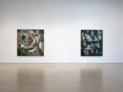 Ross Bleckner, Octopus, exhibition view. Courtesy of Petzel Gallery