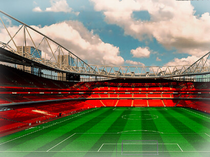 Stade Emirats à Londres. Le stade a une capacité assise de 60 355 places, ce qui en fait le troisième plus grand stade de Premier league