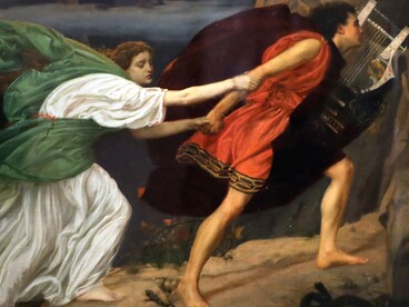 Edward John Poynter, Orfeo ed Euridice, 1862. Foto di Francesco Bini presso la mostra  "L'incanto di Orfeo" (2024 exhibition, Palazzo Medici-Riccardi, Florence)