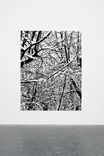 Farhad Moshiri, "Snow Forest"  002A, 2017.
Hand embroidered beads on canvas on board, 199 x 152 cm | 78 3/8 x 59 13/16 in. Photo: Guillaume Ziccarelli. Courtesy Perrotin