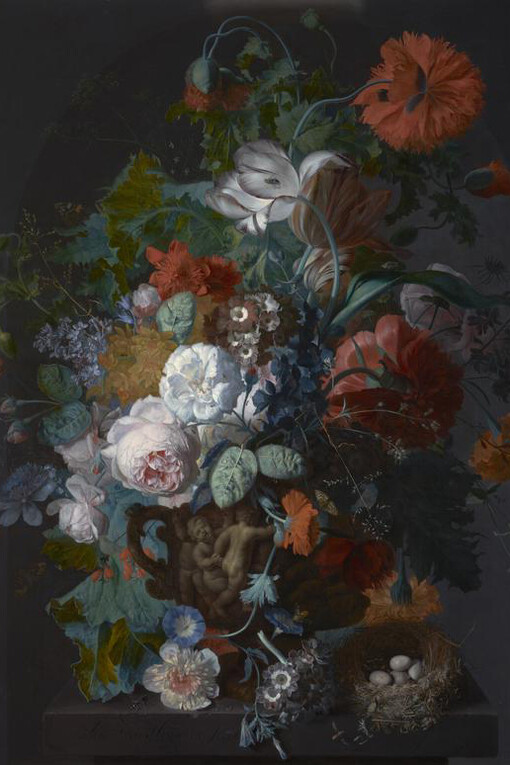 Jan van Huysum, Flower Still Life with Bird's Nest