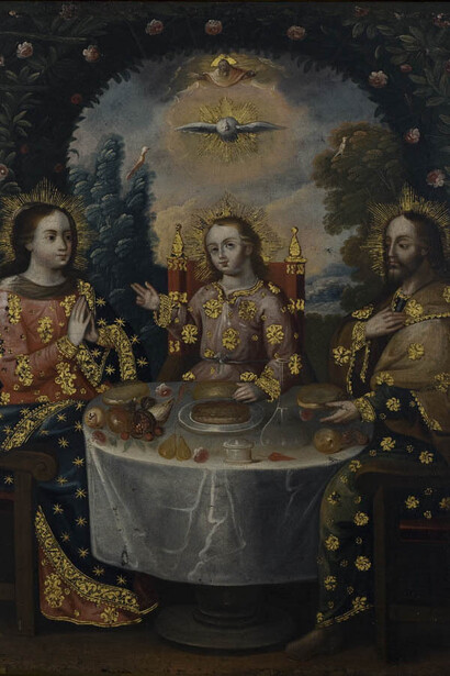 Anómimo, Cena de la Sagrada Familia, s. XVIII. Cortesía del Museo Pedro de Osma