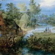 Jan Brueghel the Elder, Village landscape with figures and cows. Mit freundlicher genehmigung des DomQuartier Museums