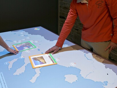 Macedonia. From fragments to pixels, exhibition view. Courtesy of Archaeological Museum of Thessaloniki