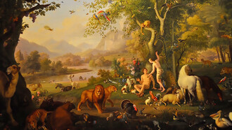 Adam and Eve in the Garden of Eden by Wenzel Peter, Vatican Museum