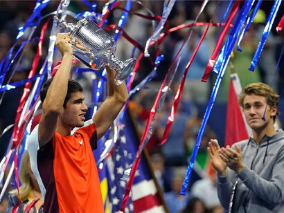 Carlos Alcaraz. Avec cette victoire, Alcaraz entre désormais dans le cercle fermé des plus jeunes vainqueurs à New York