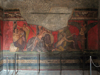 The Hall of the Mysteries in the Villa of the Mysteries near Pompeii, photographed on January 16, 2006