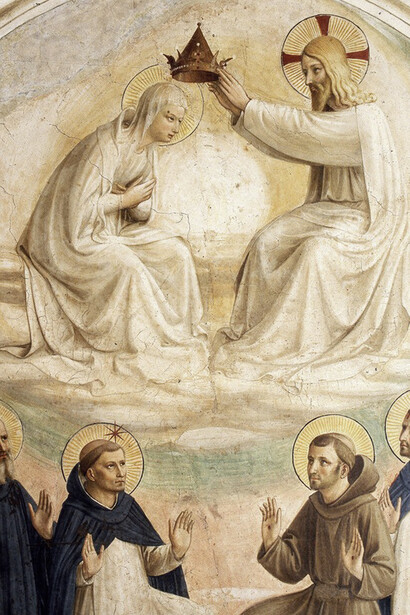 Beato Angelico, Incoronazione della Vergine, cella numero nove, 1438-1440, affresco (184x167 cm), Museo di San Marco, Firenze