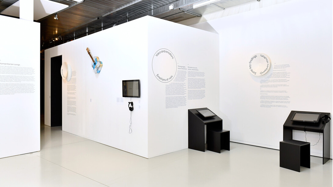Tuning in. Acoustique de l'émotion, exhibition view. Courtesy of International Red Cross and Red Crescent
Museum