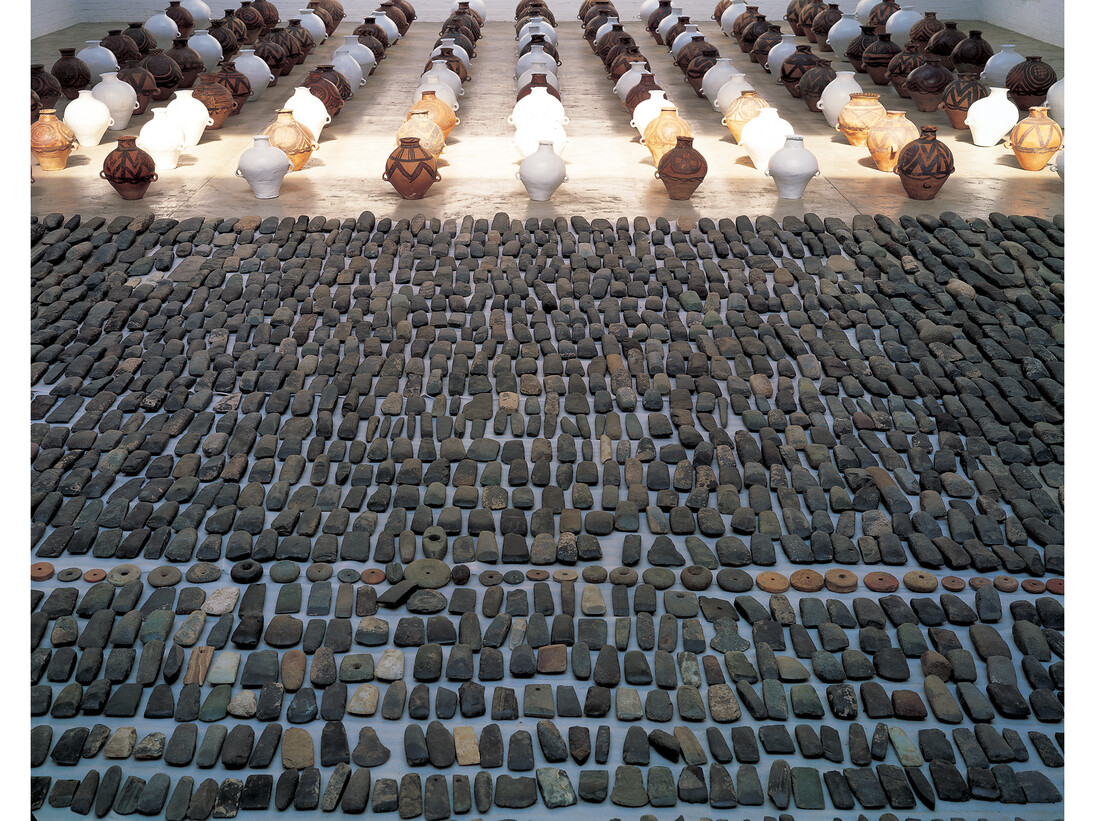 Still Life, 1993 (2002), Installation. 3600 stone tools dating from the late Stone Age to Shang Dynasty (10,000 – 1,100 BC), Photograph courtesy Ai Weiwei
