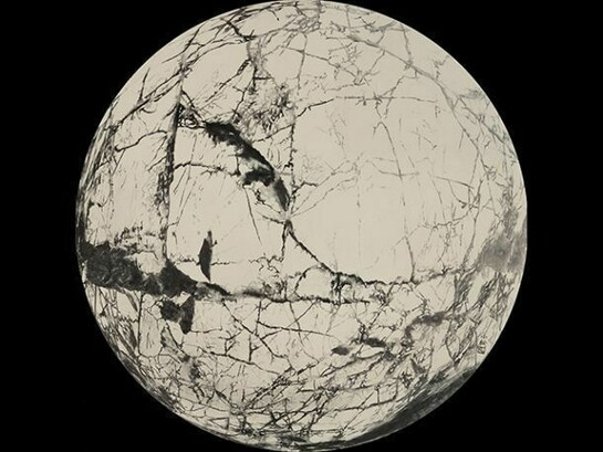 Cai Xiaosong (b. 1964), Planet, 2009, Signed 'Xiaosong', with two seals of the artist 
Ink on silk, 100 x 100 cm; (39 3/8 x 39 3/8 in.), © the artist. Courtesy of Ben Brown Fine Arts Hong Kong
