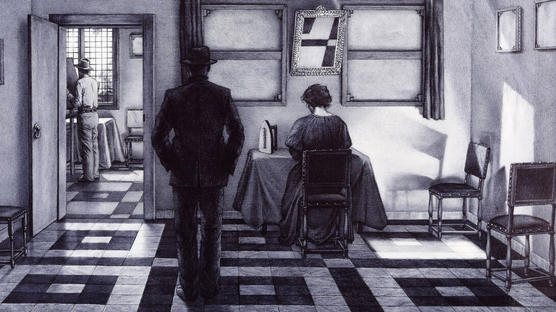 Giuseppe Stampone, Voluntary Quarantine,2020. Penna Bic su tavola,29,5x35 cm. Courtesy of the artist and Prometeo Gallery Ida Pisani Milan, Lucca 