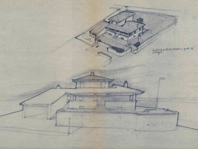 Lanfranco Radi, Casa Menculini, 1989, vedute assonometrica e prospettica (archivio privato)  
