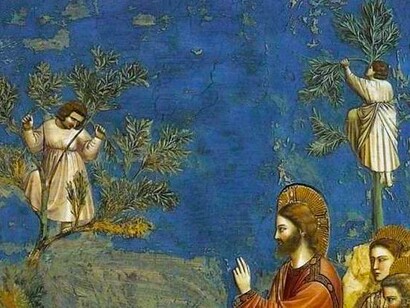 Semana Santa: Domingo de Ramos. Fresco de Giotto (detalle) que muestra la entrada triunfal de Jesús en Jerusalén