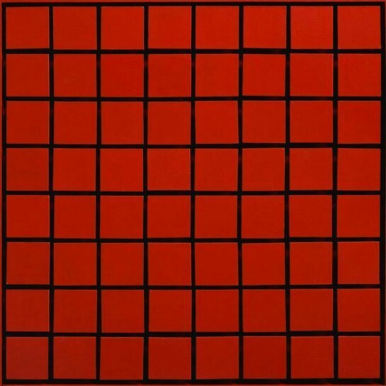 Luis Tomasello, Lumière Rouge No. 945, 2010, acrylic on wood, 44.5 x 44.5 x 6 cm
