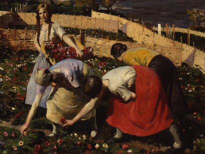 Harold Harvey, The Donkey Meadow, Private Collection