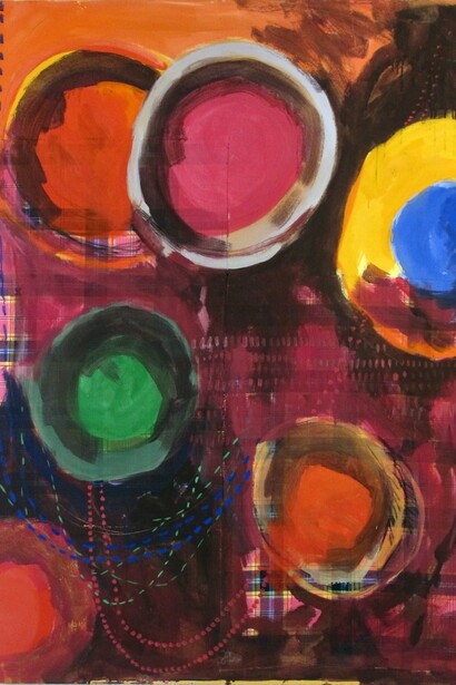 Joan Dubique, Nourisher, 2012, 110 x 148 cm, mixed media on canvas, © Joan Dubique