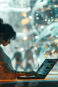 A woman working in the tech industry showing how all throughout Africa, women are assuming new positions in the industry, starting businesses, managing teams, and creating solutions 