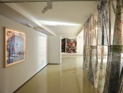 Monali Meher, Walking root route, exhibition view. Courtesy of Latitude 28 Gallery