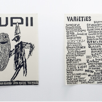 Bill Hayden, Sam Pulitzer, Antek Walczak, WP II & Varieties, 2014, 2 woodcut prints on japanese mulberry paper, 2 x (106,5 x 74 cm), © photo Marc Domage, courtesy Air de Paris, Paris
