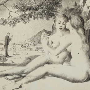 Paul Delvaux. Las amigas, 1940. Colección privada en depósito en el Musée d’Ixelles, Bruselas