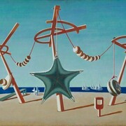 Edward Wadsworth, 1889-1949, The Beached Margin 1937, Tempera on canvas on wood, 71.1 x 101.6 cm, Tate © The estate of Edward Wadsworth