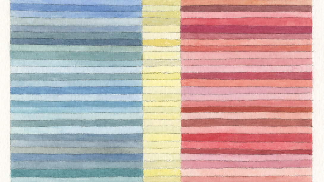 MIDDLE WAY, watercolour 16 x 12cm, Mark Weighton, 2023