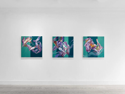 Kalliopi Lemos, A tide of roses, exhibition view. Courtesy of Gazelli Art House