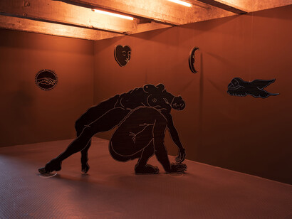 Amparo Viau, El corazón de lo que existe, vista de exhibición. Cortesía de Galería Grasa