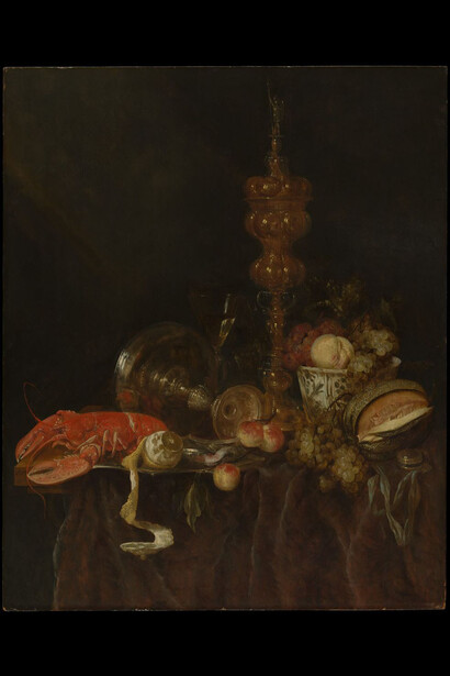 Artist:Abraham van Beyeren (Dutch, The Hague 1620/21–1690 Overschie)
Date:probably early 1650s
Medium:Oil on wood
Dimensions:38 x 31 in. (96.5 x 78.7 cm)
Classification:Paintings
Credit Line:Gift of Edith Neuman de Végvár, in honor of her husband, Charles Neuman de Végvár, 1971