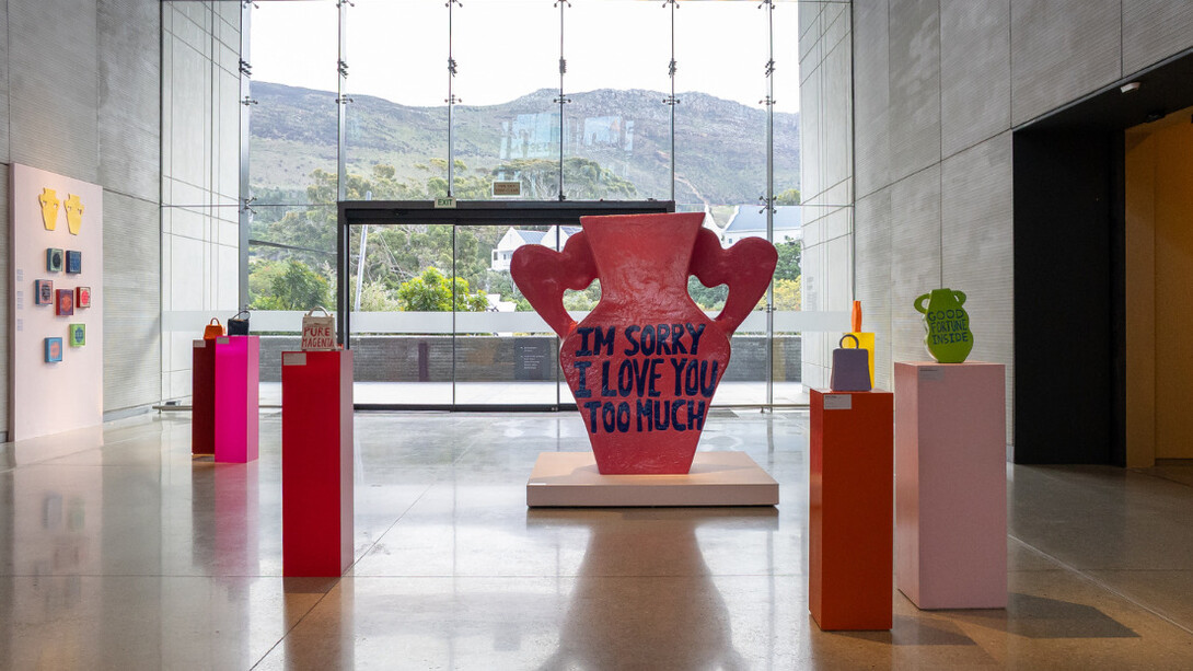 Githan Coopoo, Tears now but heaven tomorrow, exhibition view. Courtesy of Norval Foundation